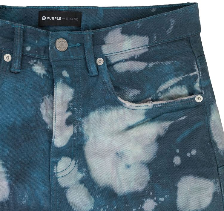 PURPLE BRAND Dyed Layered Bleach Skinny Jeans Blue
