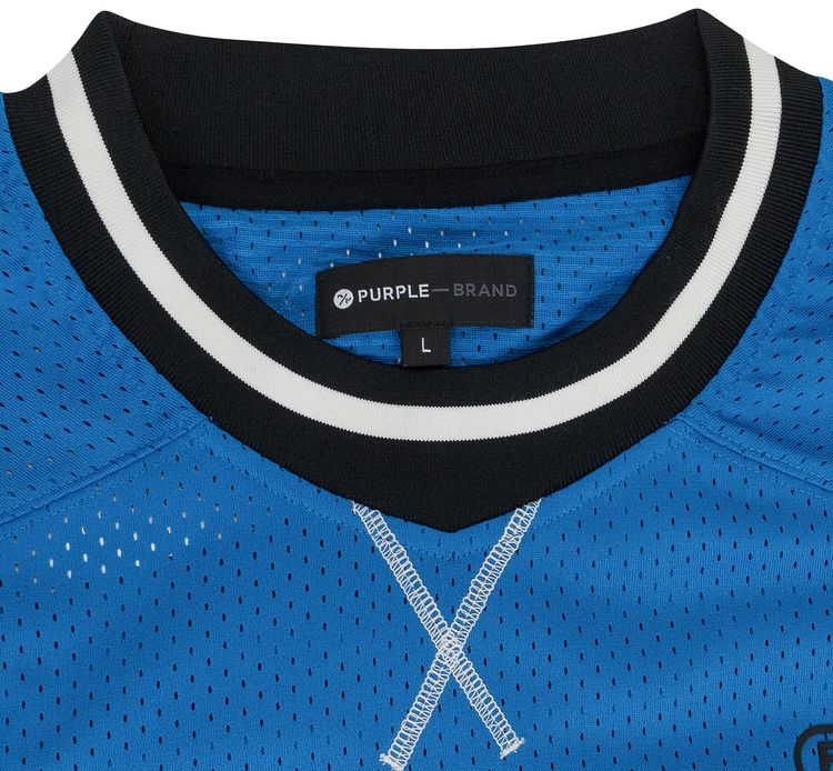 PURPLE BRAND Team Mesh Long Sleeve Top Blue