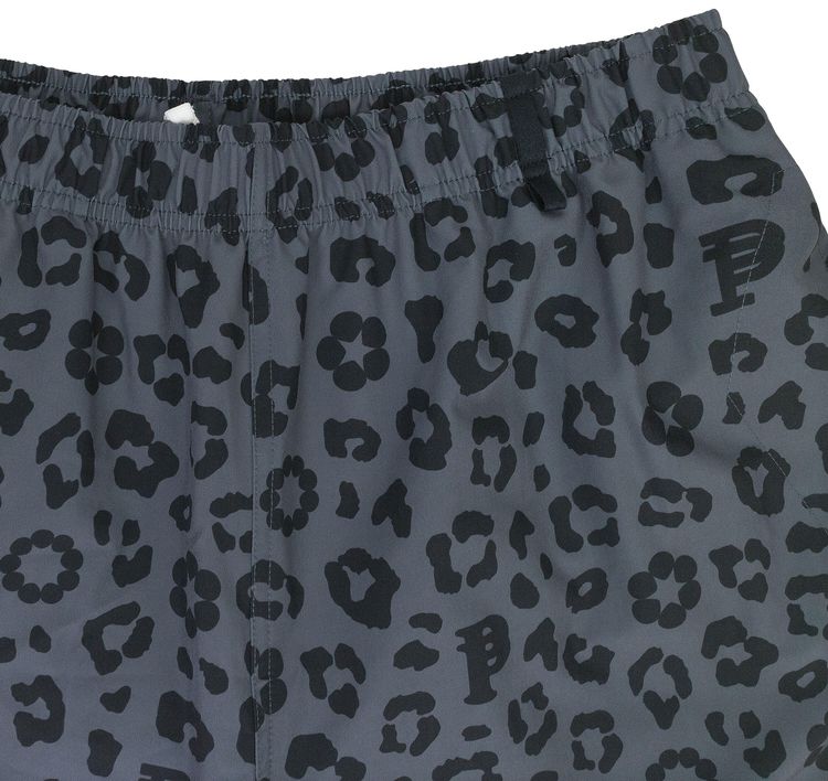 PURPLE BRAND Monogram Leopard Swim Shorts Charcoal