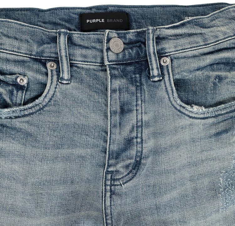 PURPLE BRAND Tuffetage Monogram Skinny Jeans Indigo