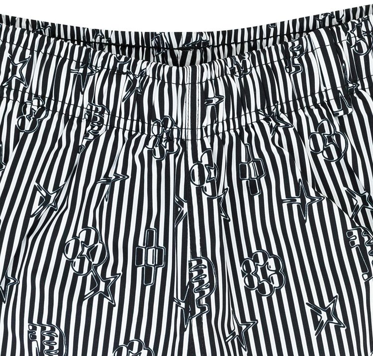 PURPLE BRAND All Round AOP Shorts BlackWhite