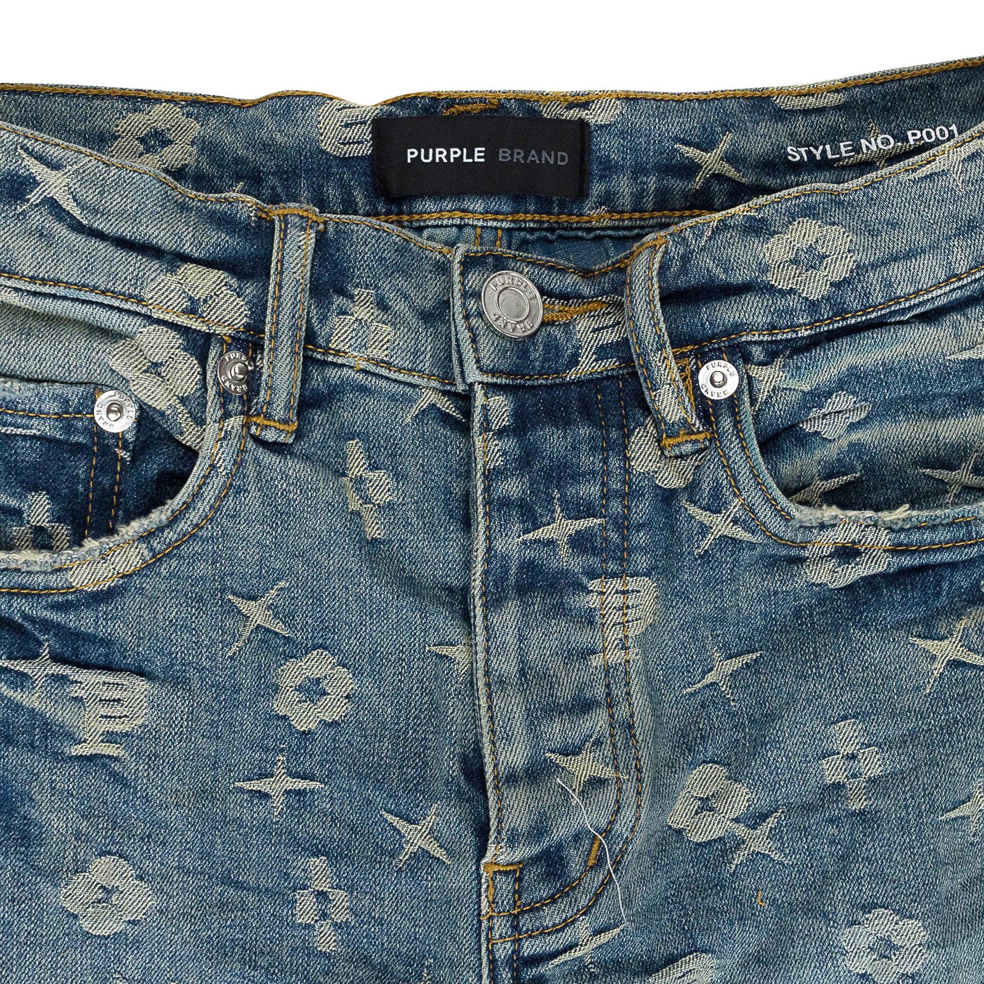 Buy PURPLE BRAND Monogram Jacquard Skinny Jeans 'Mid Indigo