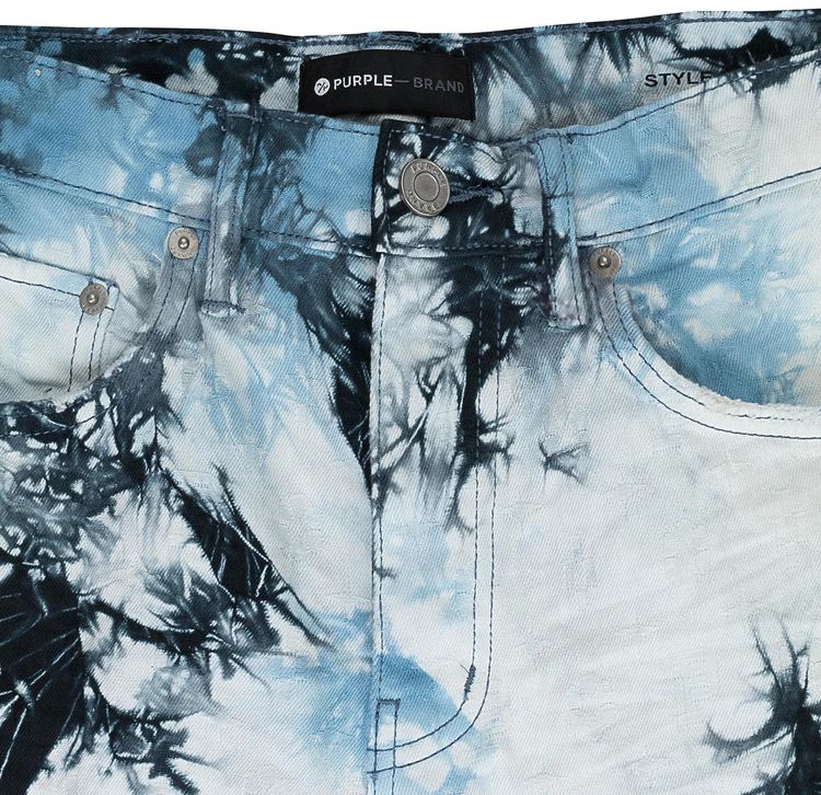 PURPLE BRAND Tie Dye Jacquard Monogram Shorts Black