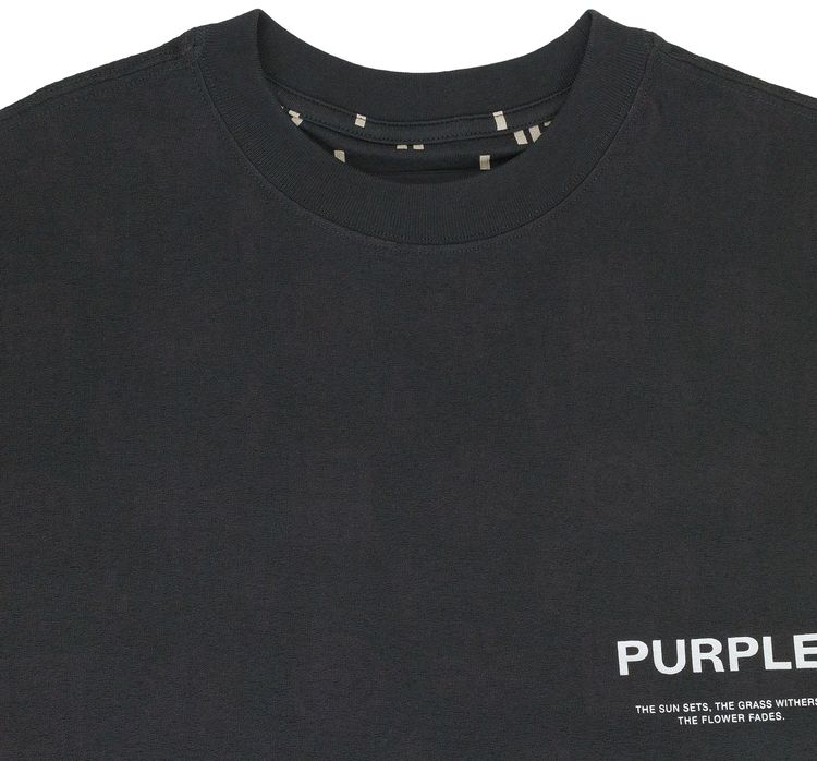 PURPLE BRAND Textured Jersey Short Sleeve Tee Black