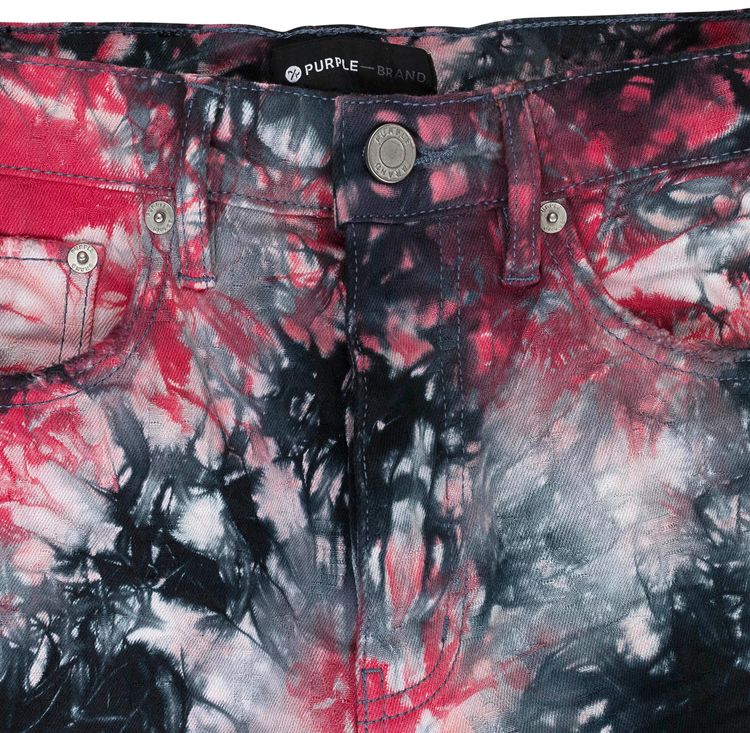 PURPLE BRAND Tie Dye Jacquard Monogram Shorts Black