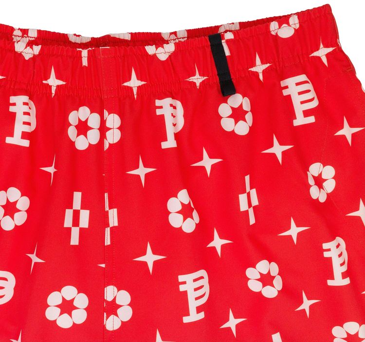 PURPLE BRAND Printed All Round Monogram Shorts Red