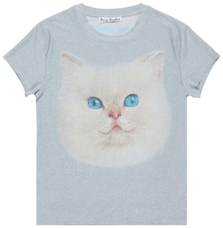 Acne Studios Printed T Shirt Pale Blue