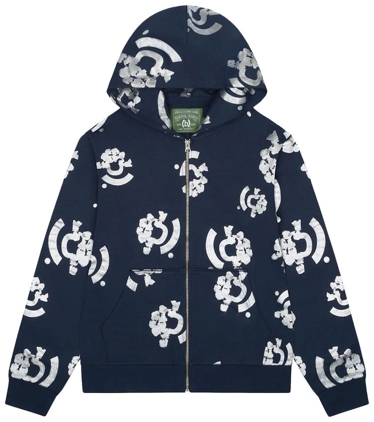 Bstroy x Denim Tears Bstroy Tears Zip Up Hoodie Blue