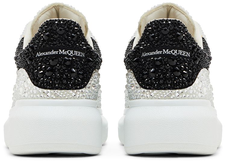 Alexander McQueen Wmns Oversized Sneaker White Black Crystal