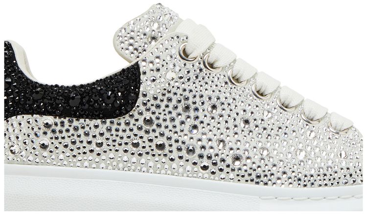 Alexander McQueen Wmns Oversized Sneaker White Black Crystal