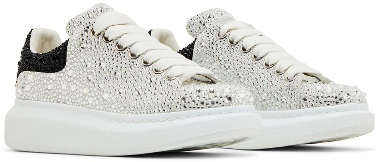Alexander McQueen Wmns Oversized Sneaker White Black Crystal