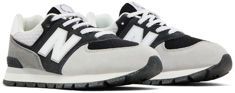 New Balance 574 Big Kid Blacktop White
