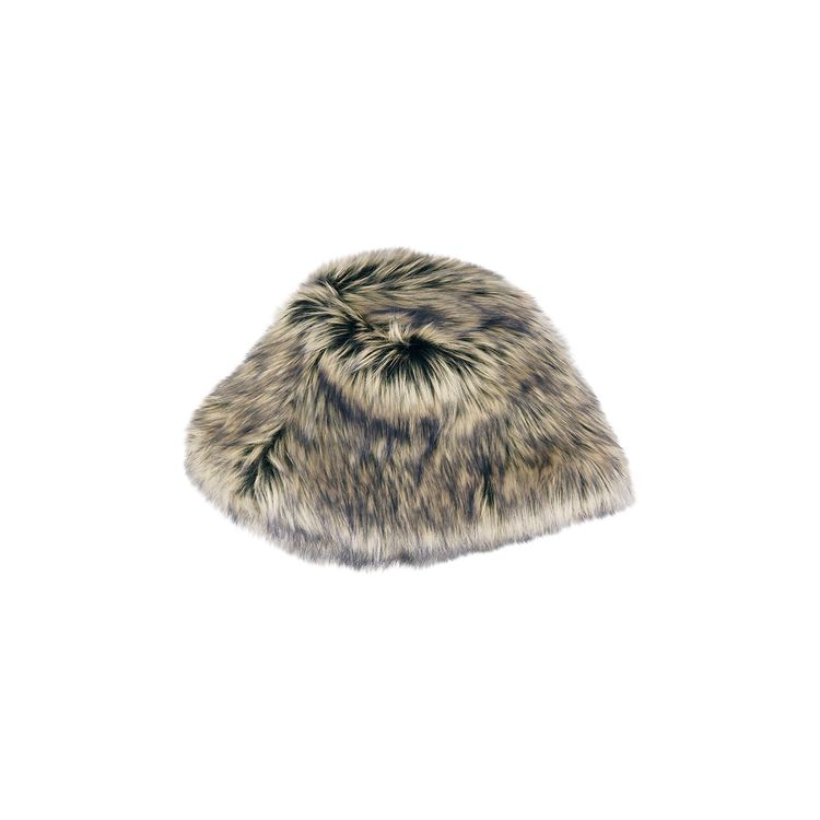 Dries Van Noten Faux Fur Bucket Hat Navy