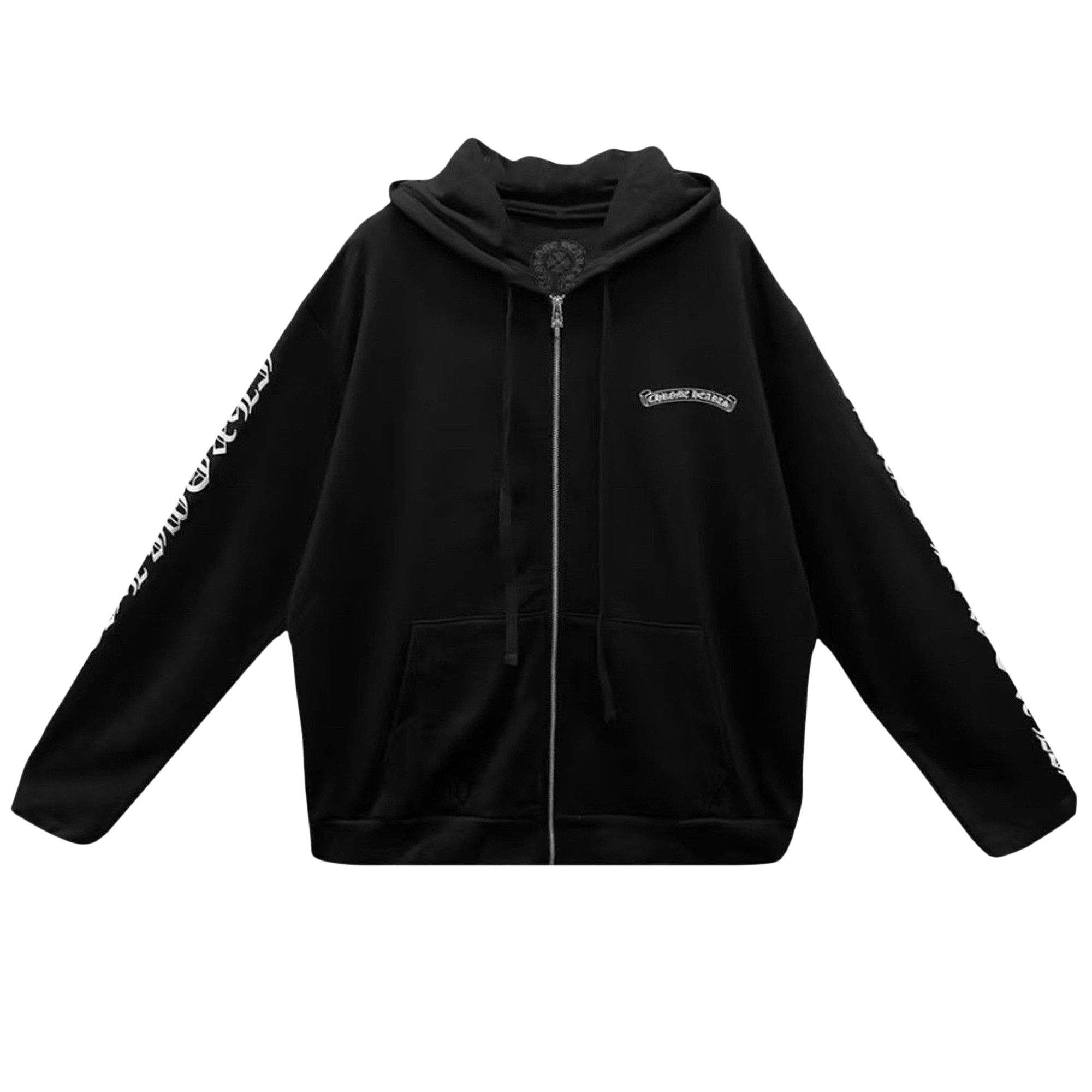 入手困難◆希少品♪【CHROME HEARTS】SCROLL ZIP-UP HOODIE Buy Chrome Hearts Scroll Logo Zip Up Hoodie 'Black' - 01383