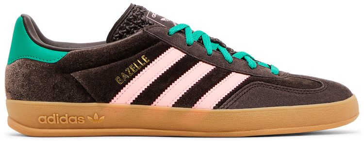 Adidas Wmns Gazelle Indoor Dark Brown Pink Green Velvet