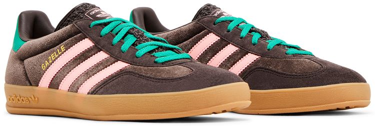 Adidas Wmns Gazelle Indoor Dark Brown Pink Green Velvet