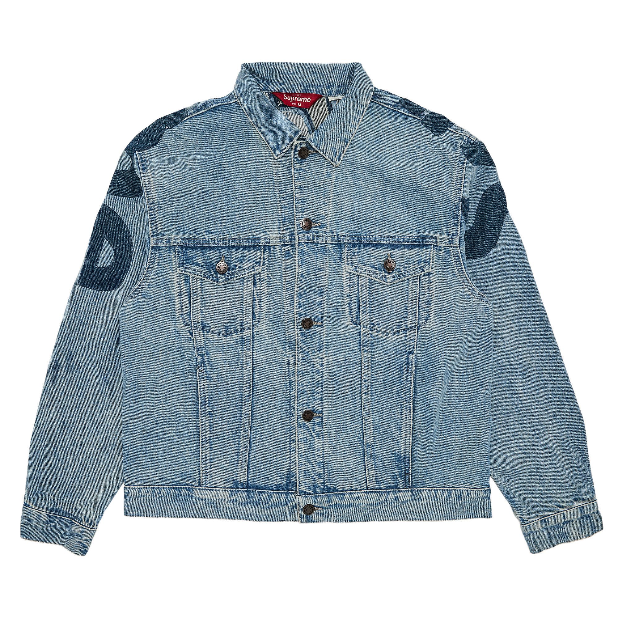 Supreme S Logo Denim Trucker Jacket ダーティ Supreme S Logo Denim Trucker Jacket Washed Black Men's