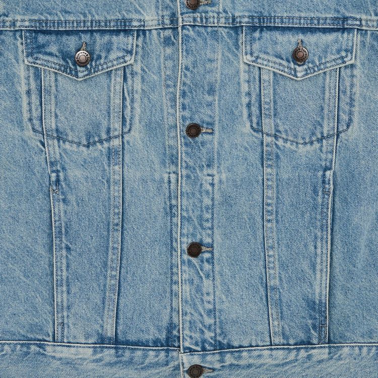 Supreme Inset Logo Denim Trucker Jacket Washed Blue