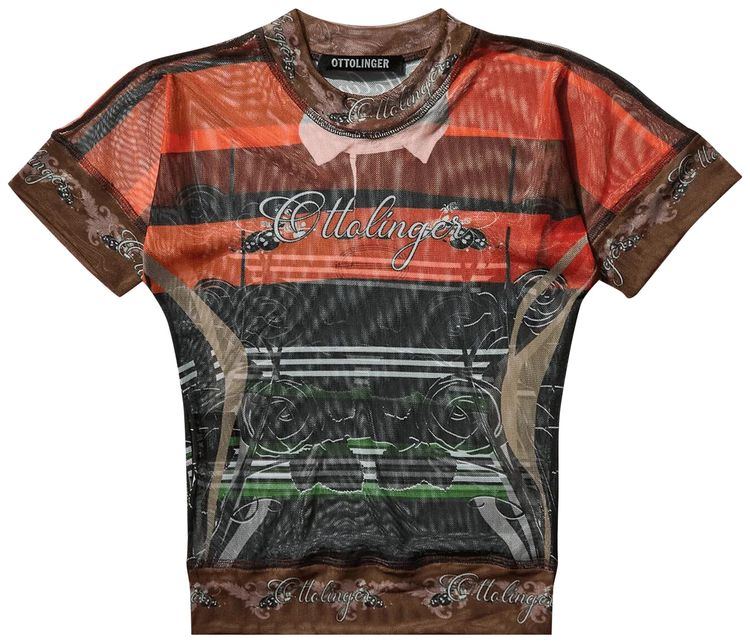 Ottolinger Mesh T Shirt Polo Print
