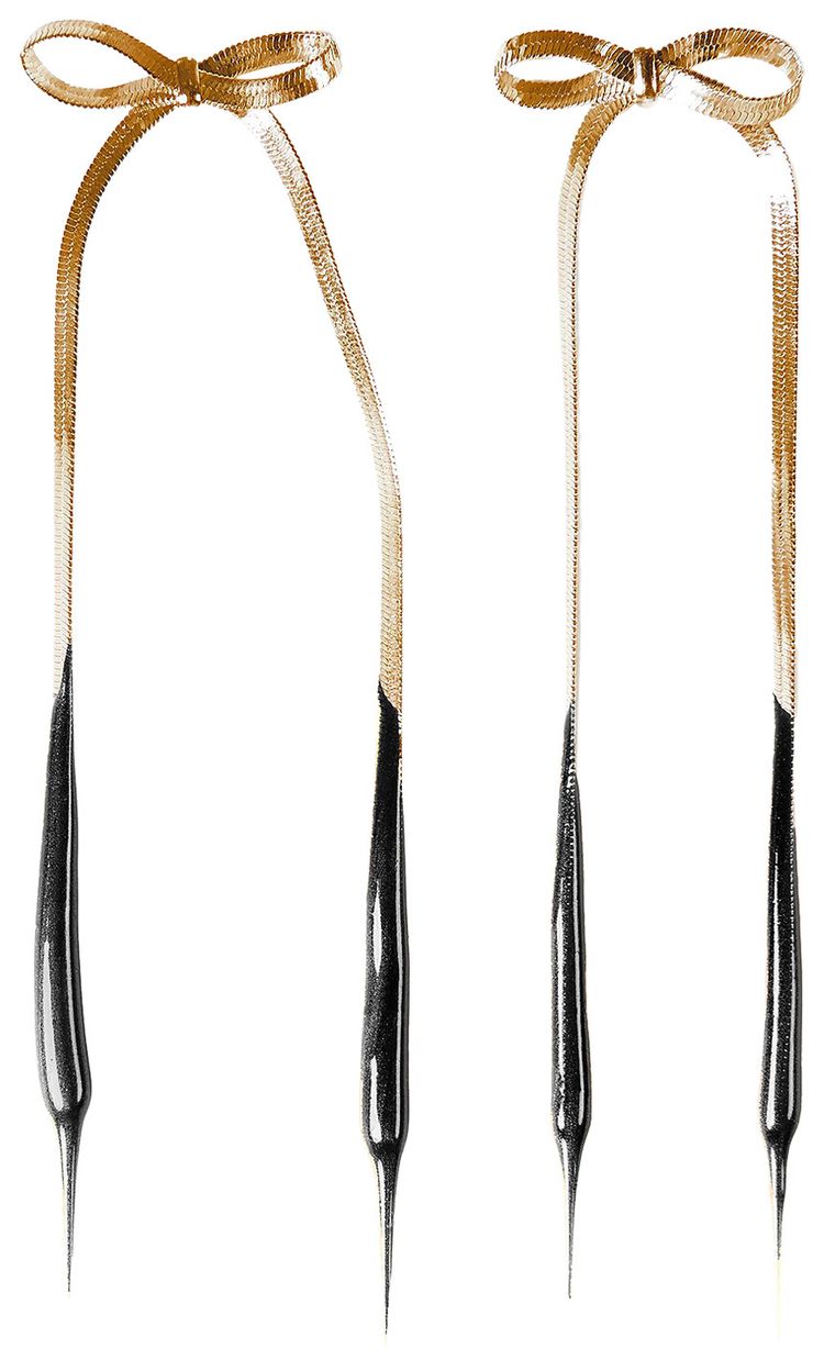 Ottolinger Laced Bow Earrings GoldBlack