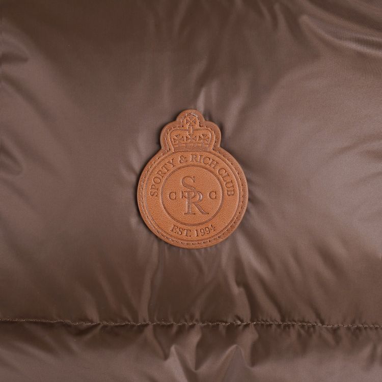 Sporty  Rich Crown Puffer Jacket ChocolateTan