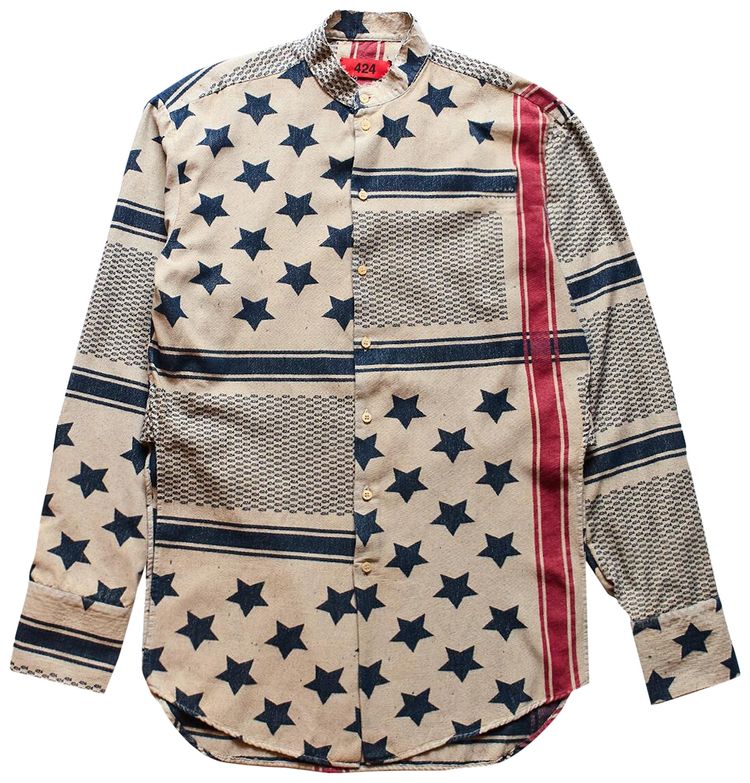 424 American Flag Print Tunic Multicolor