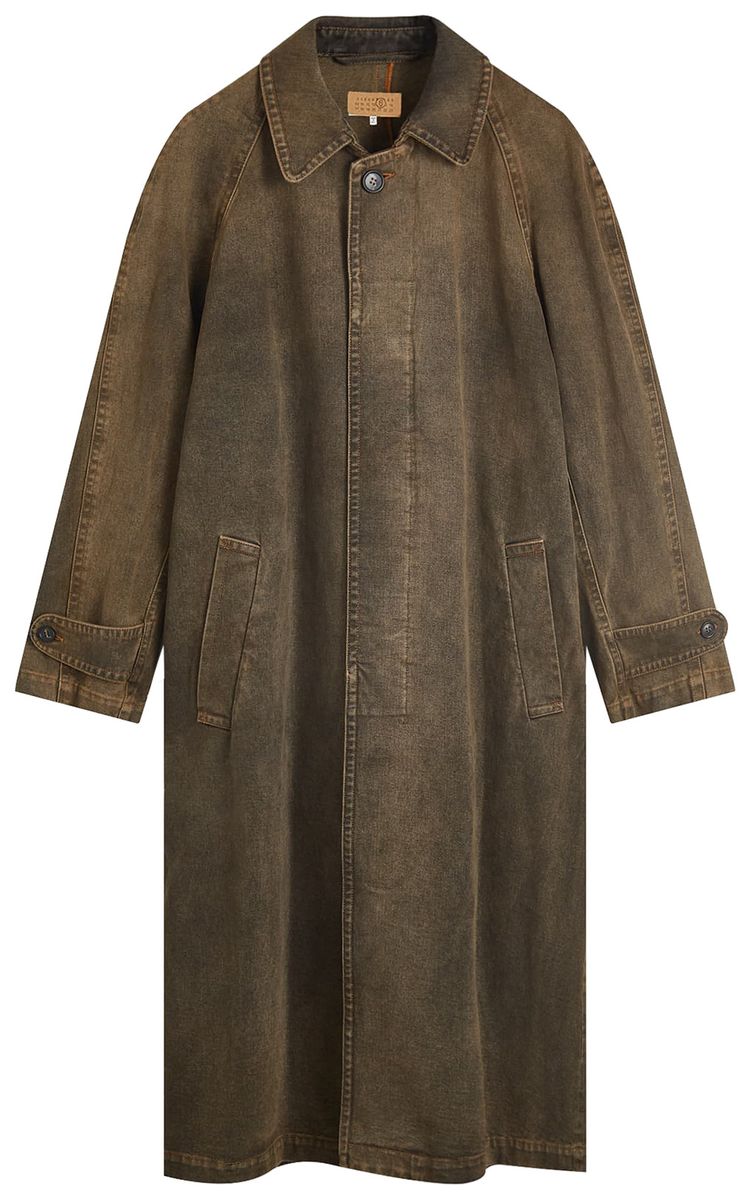 MM6 Maison Margiela Denim Trench Coat Brown