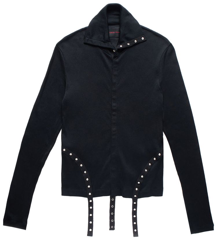 Simone Rocha Ribbed Multi Snap Top Black