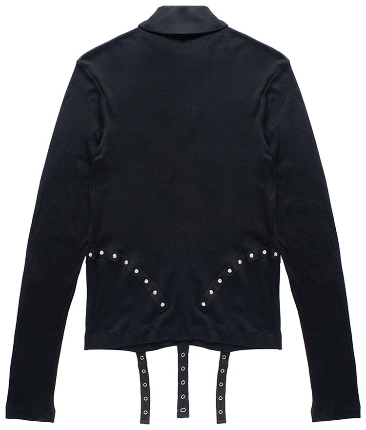 Simone Rocha Ribbed Multi Snap Top Black
