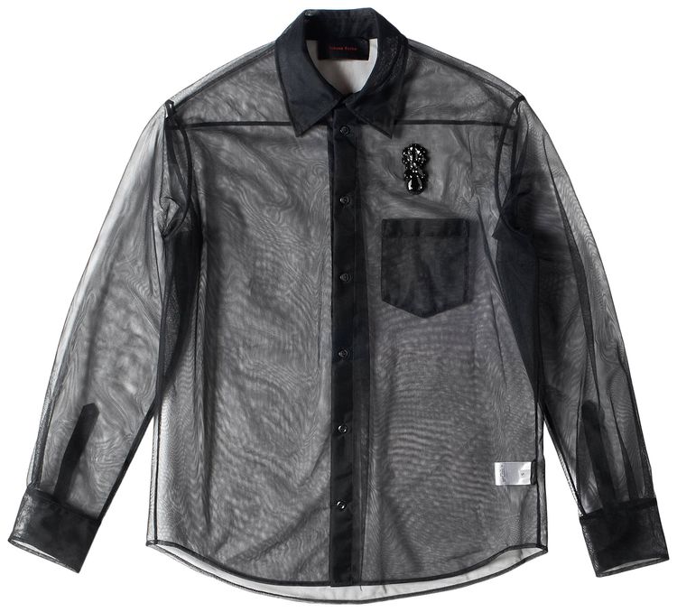 Simone Rocha Sheer Classic Fit Shirt Black