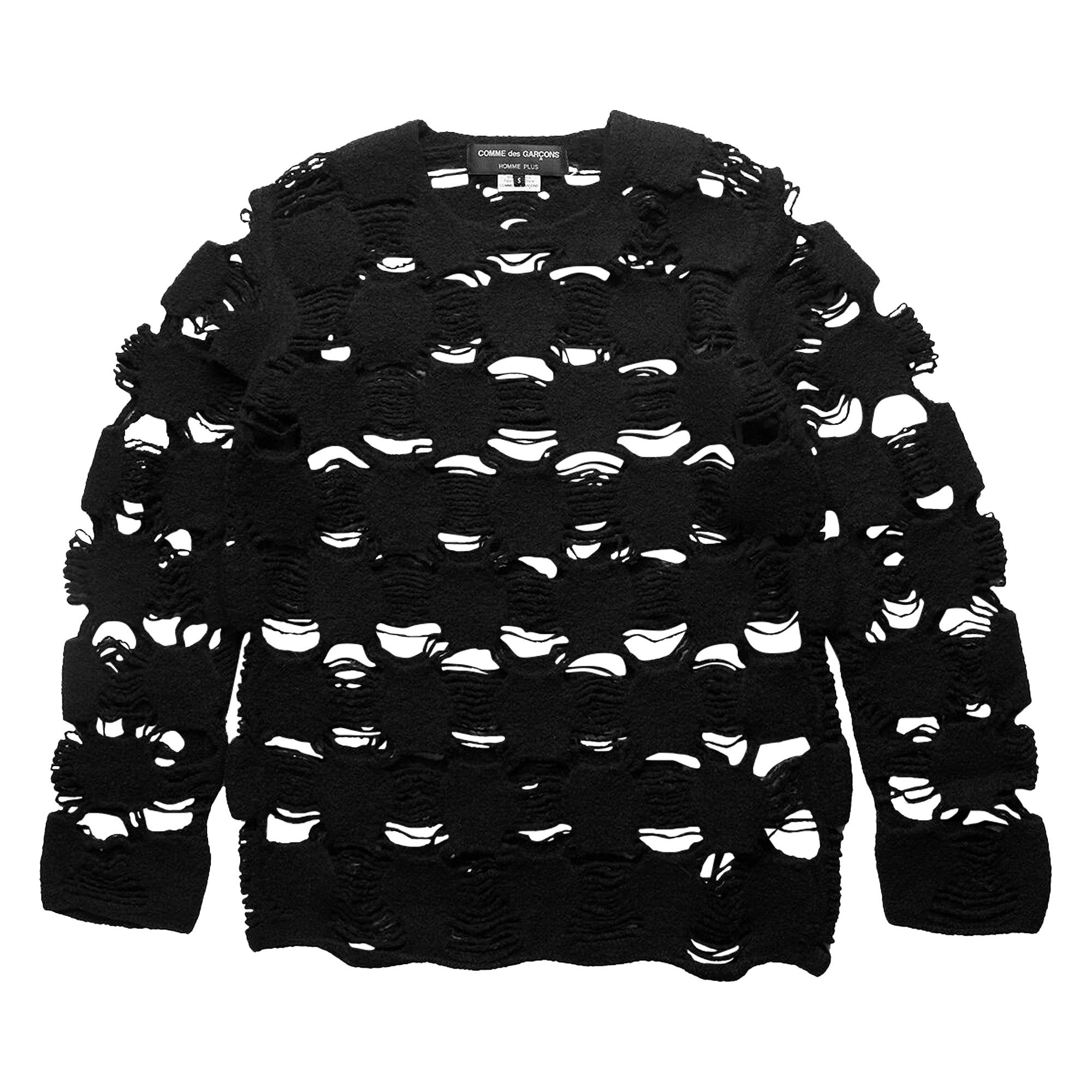Buy Comme des Garçons Homme Plus Open Knit Sweater 'Black' - PN