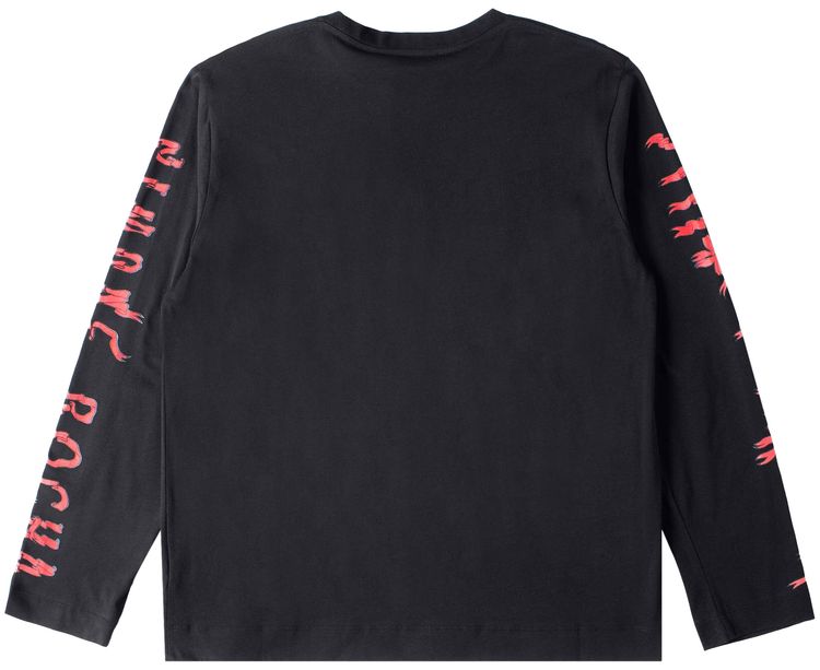 Simone Rocha Ribbon Logo Long Sleeve T Shirt BlackRed