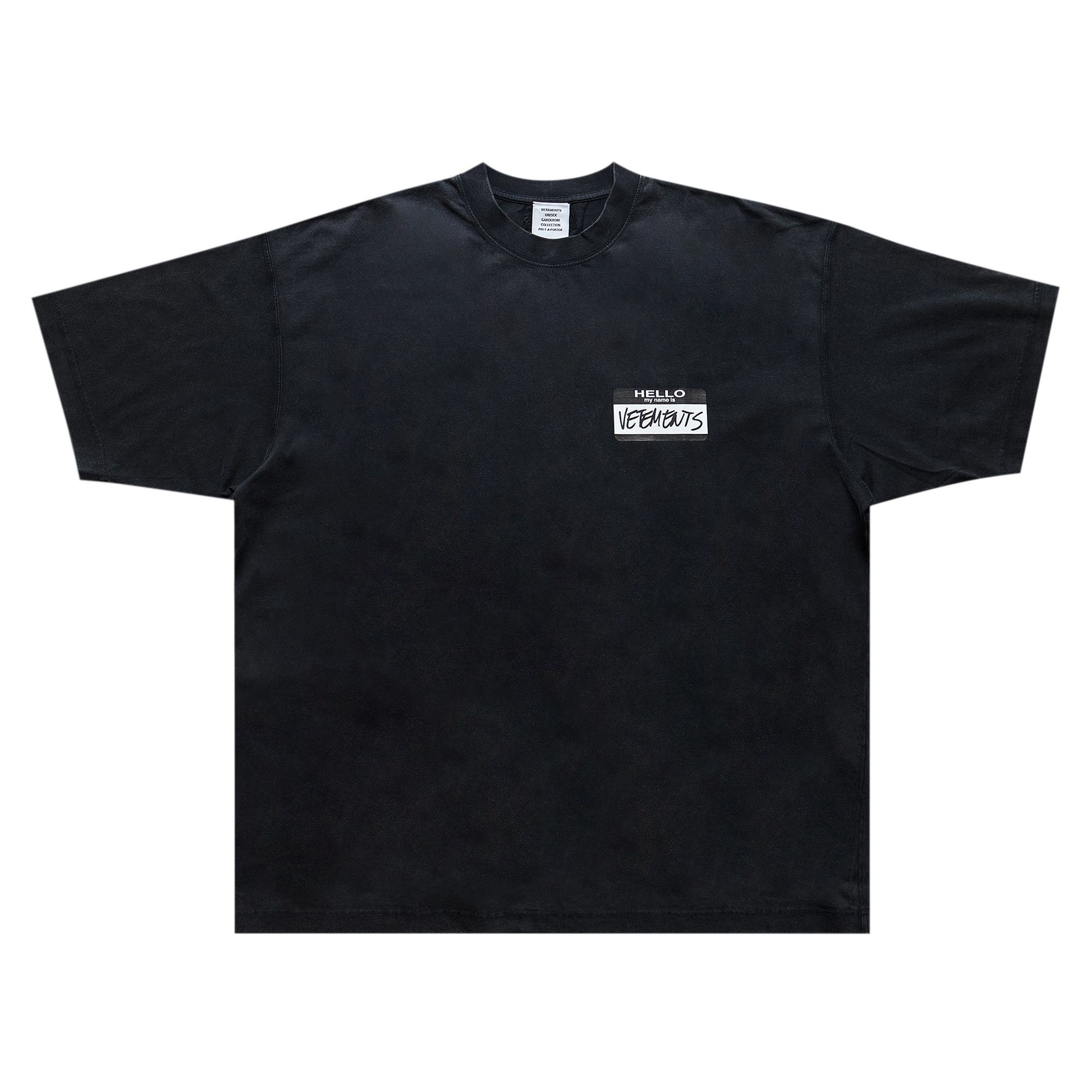 Buy Vetements Hello My Name Is Vetements T-Shirt 'Black