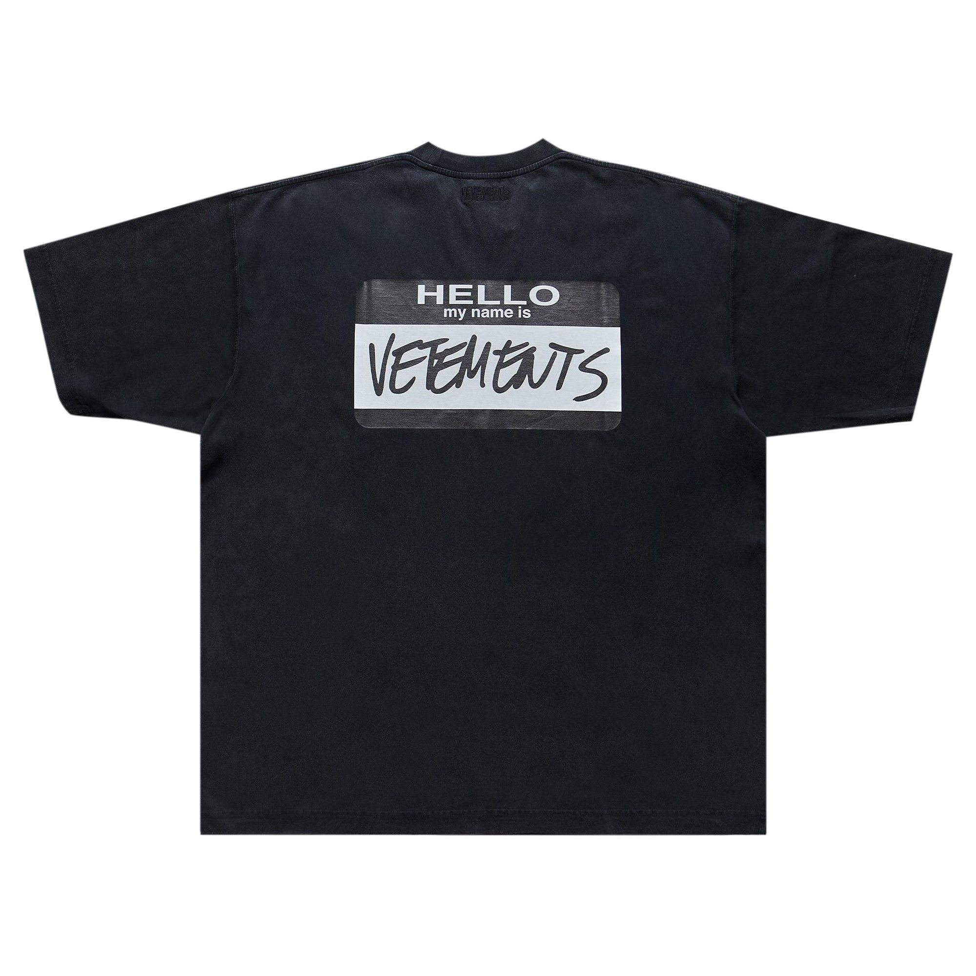 Buy Vetements Hello My Name Is Vetements T-Shirt 'Black