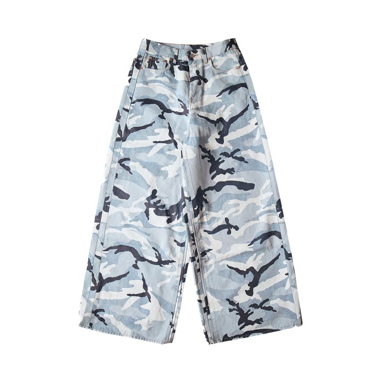 Vetements Camo Big Shape Jeans Blue