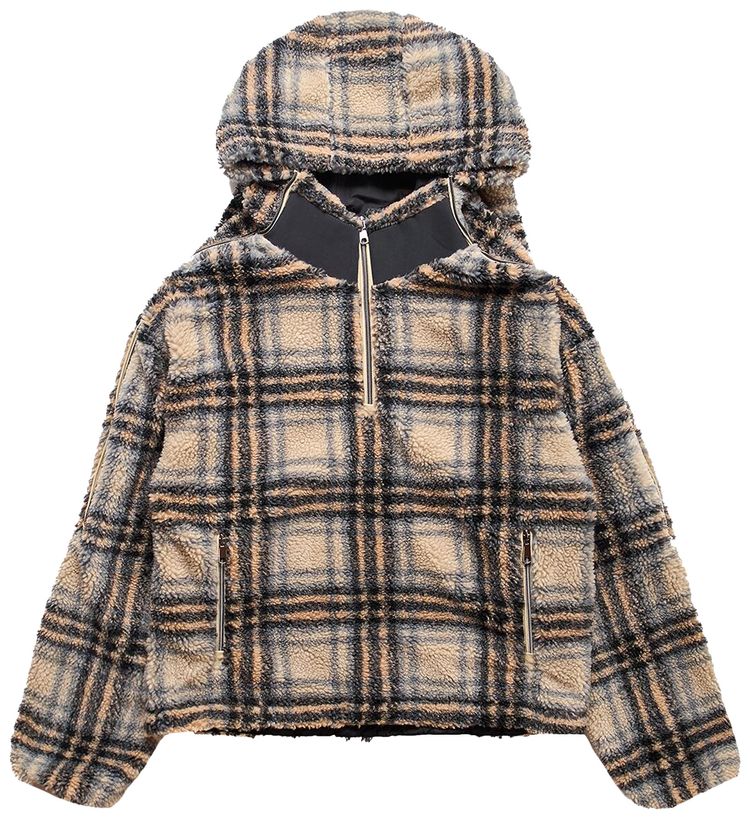 YProject Fleece Pullover Hoodie BeigeBlack