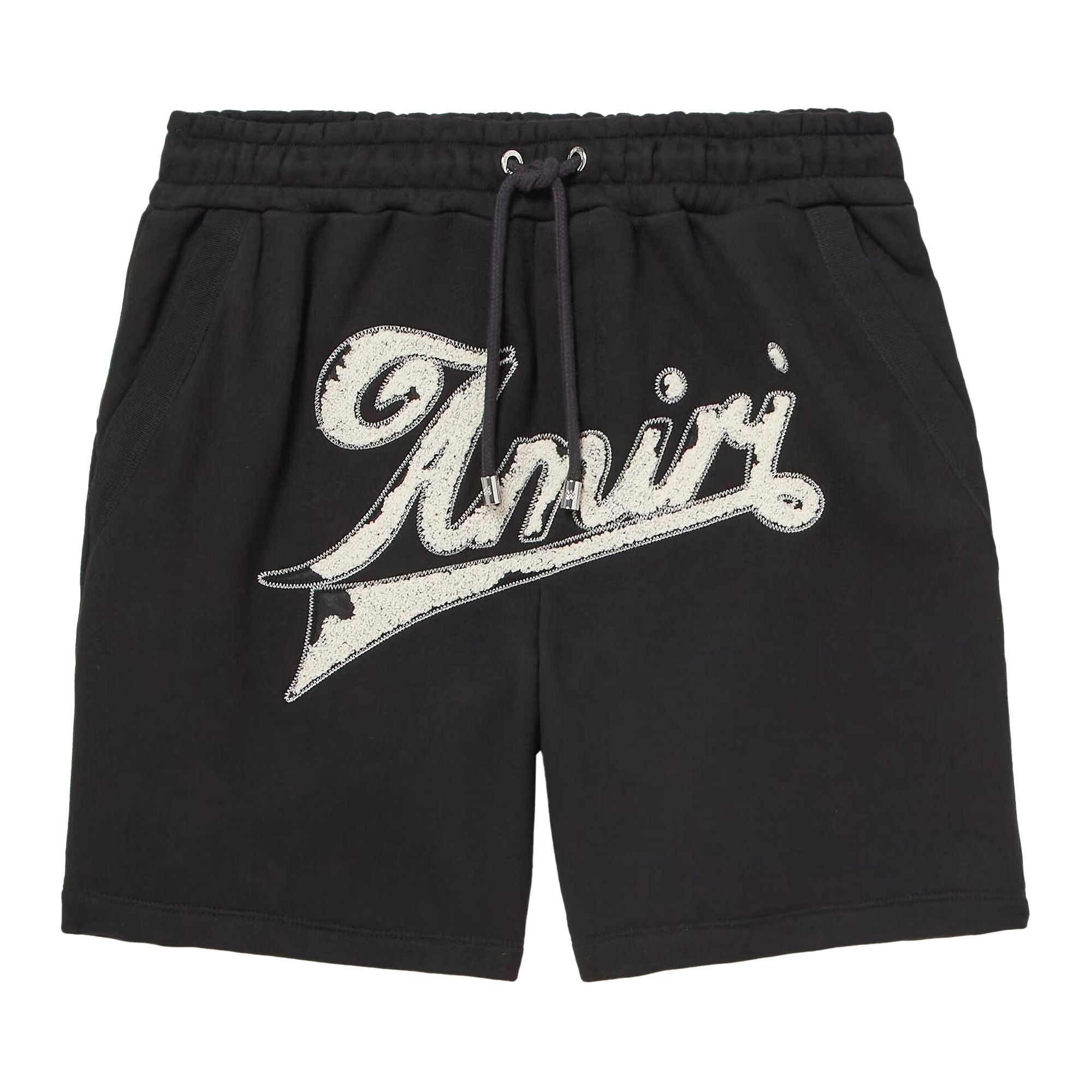 Buy Amiri Distressed Sweatshort 'Black' - AMJYSH1035 001 BLAC | GOAT