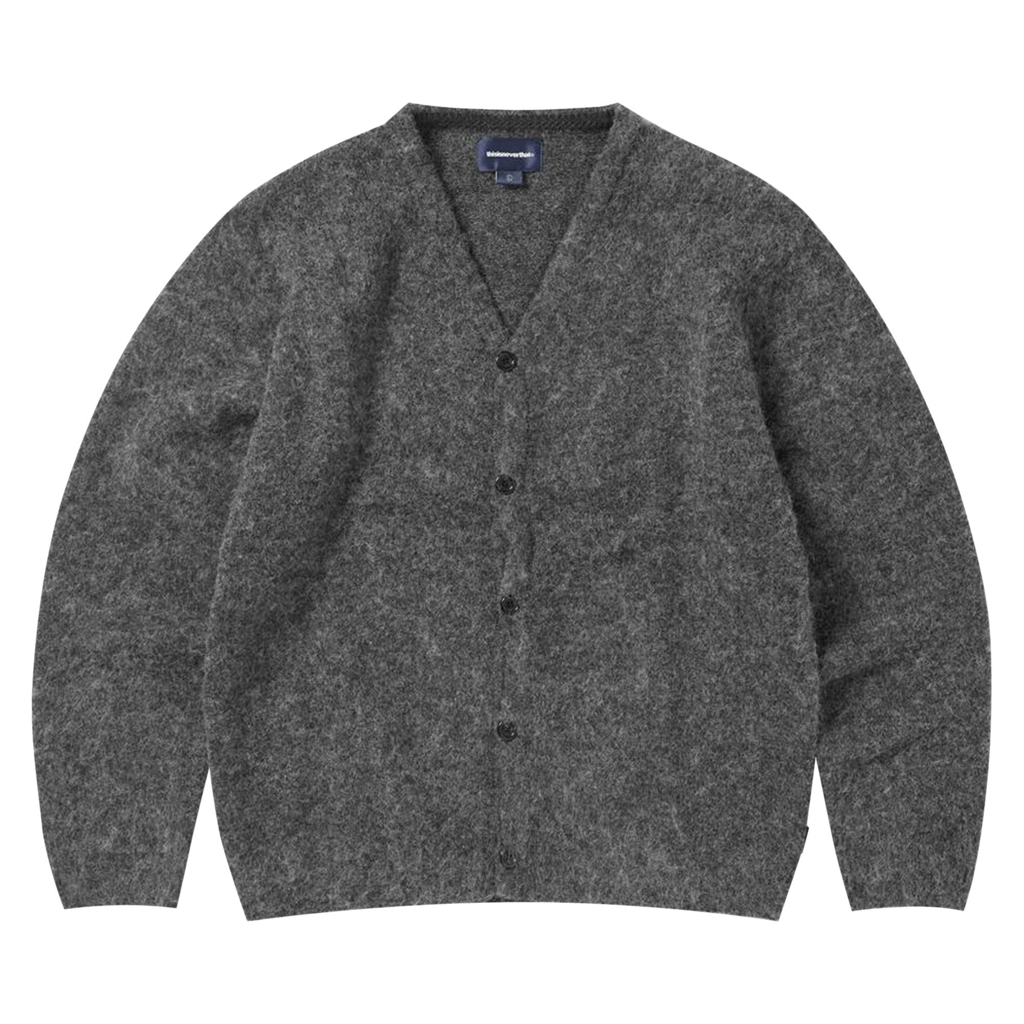 Buy thisisneverthat Hairy Knit Cardigan 'Charcoal' - TN243KKNCK03