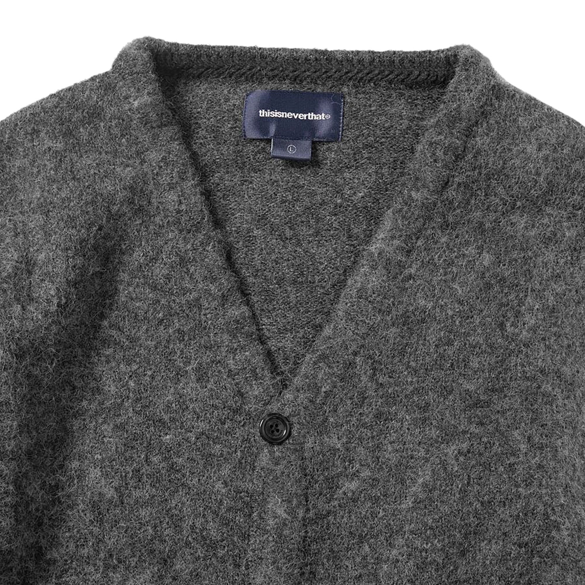 Buy thisisneverthat Hairy Knit Cardigan 'Charcoal' - TN243KKNCK03