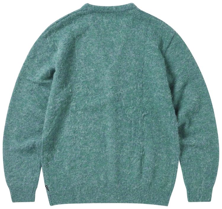 thisisneverthat Hairy Knit Cardigan Green