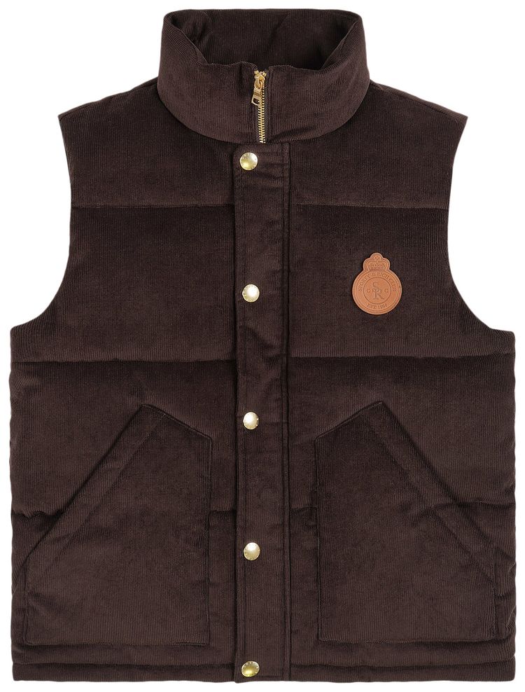 Sporty  Rich Crown Puffer Corduroy Vest ChocolateTan