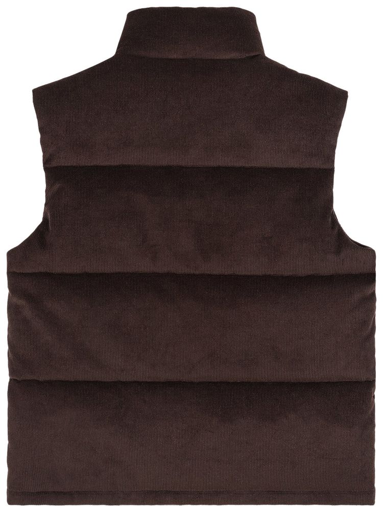 Sporty  Rich Crown Puffer Corduroy Vest ChocolateTan