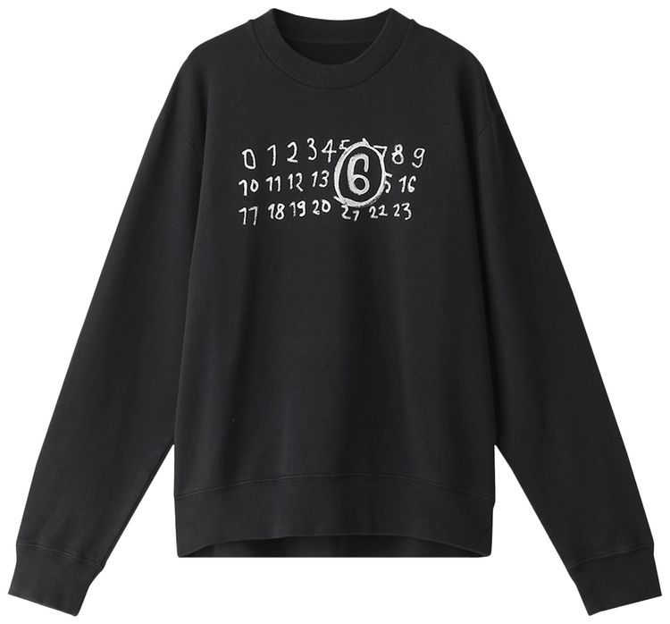 MM6 Maison Margiela Numbers Motif Sweatshirt Black