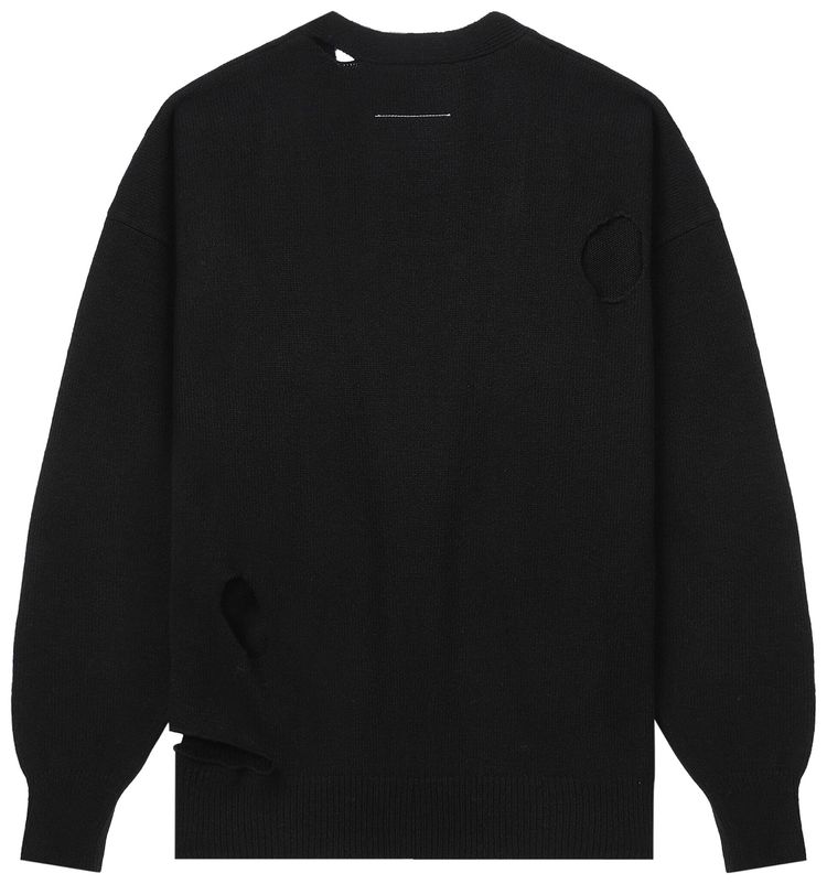 MM6 Maison Margiela Knitted Numbers Motif Cardigan Black