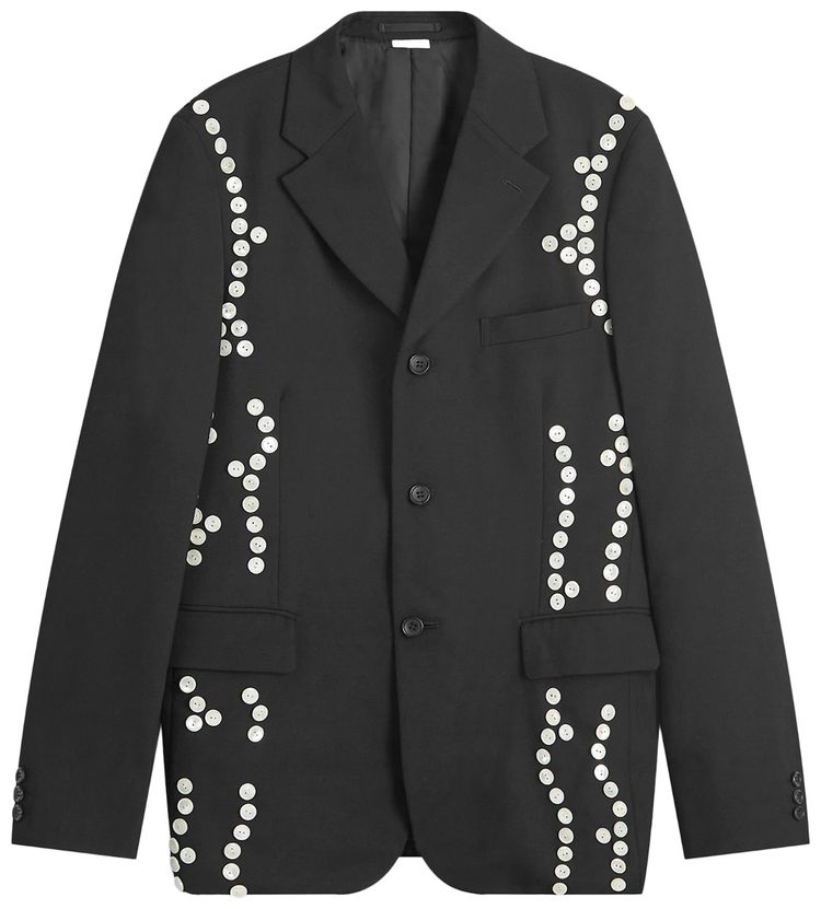 Comme des Garcons Button Stitched Blazer Black