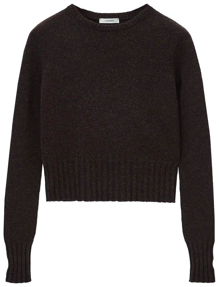 Lemaire Fitted Sweater Dark Acajou Melange