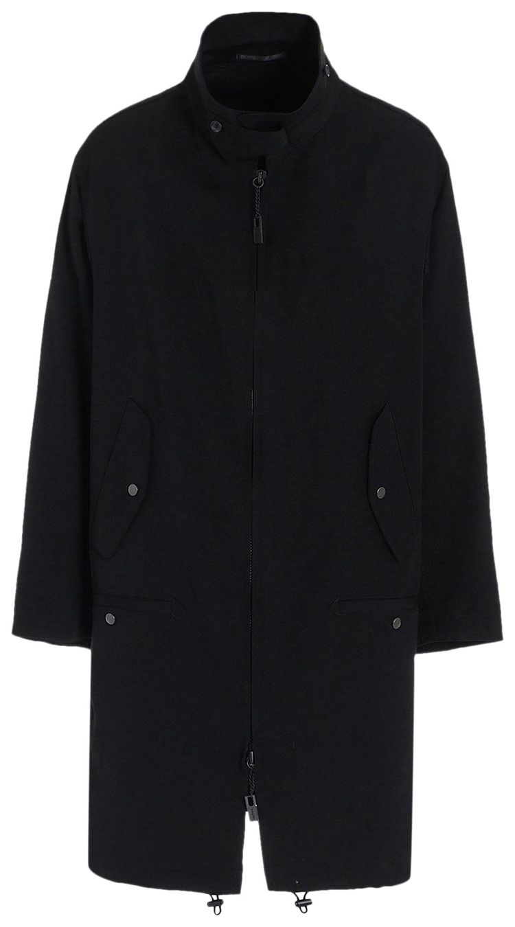 Yohji Yamamoto Pour Homme Long Wool Snap Pocket Jacket Black