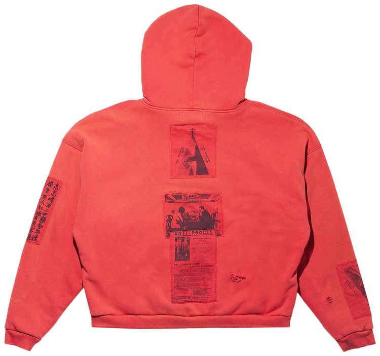 Enfants Riches Deprimes Anti Proces Thermal Lined Zip Hoodie Pompeian Red