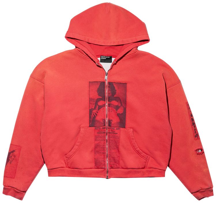 Enfants Riches Deprimes Anti Proces Thermal Lined Zip Hoodie Pompeian Red