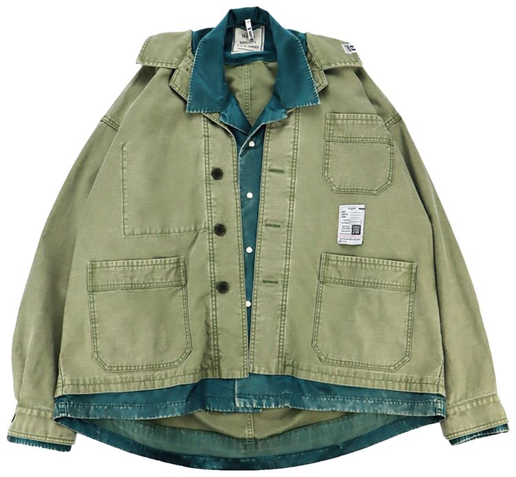 Maison Mihara Yasuhiro Double Layered Long Sleeve Shirt Khaki